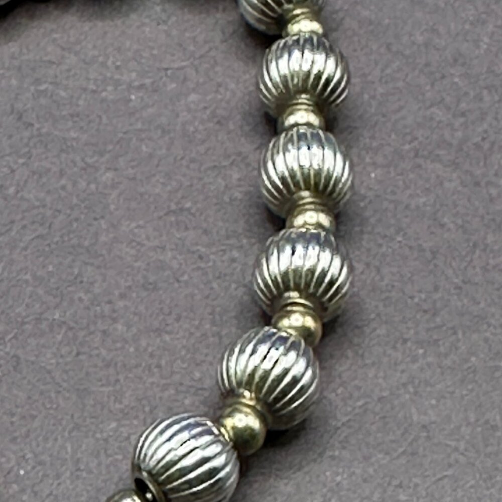 Sterling Silver Fluted Bead Bracelet - Picture 4 of 15